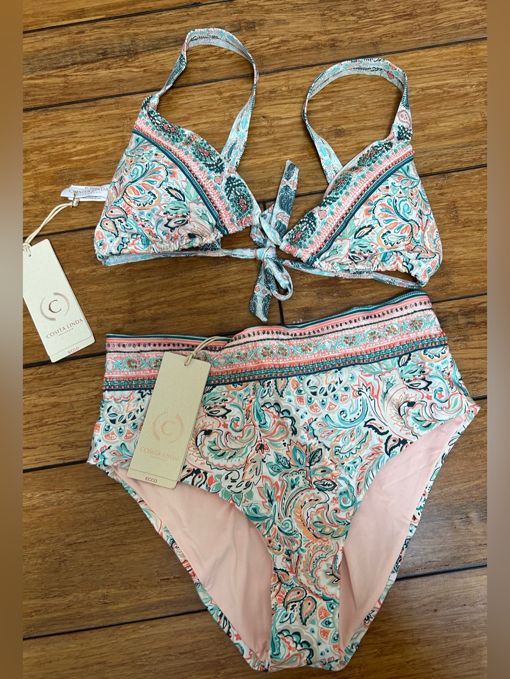 Cosita Linda Beachwear beaded bikini. NWT.